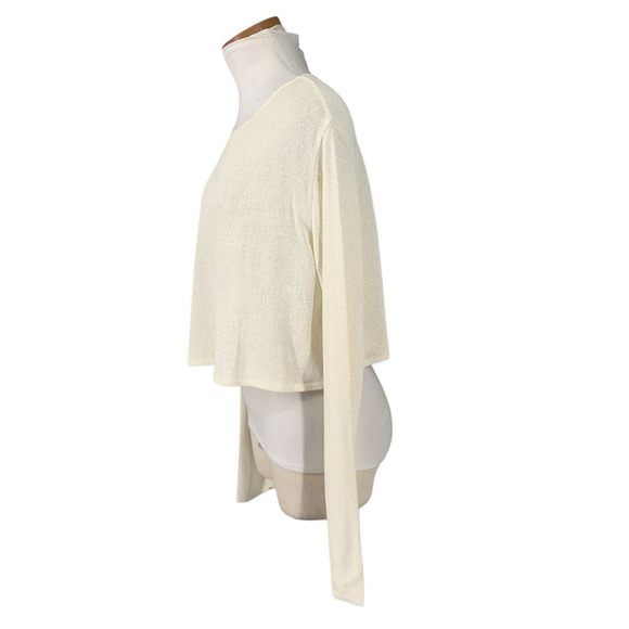 Sarah Pacino Translucent Open Back Sweater Cropped Boxy Designer Made In Italy - Picture 3 of 13